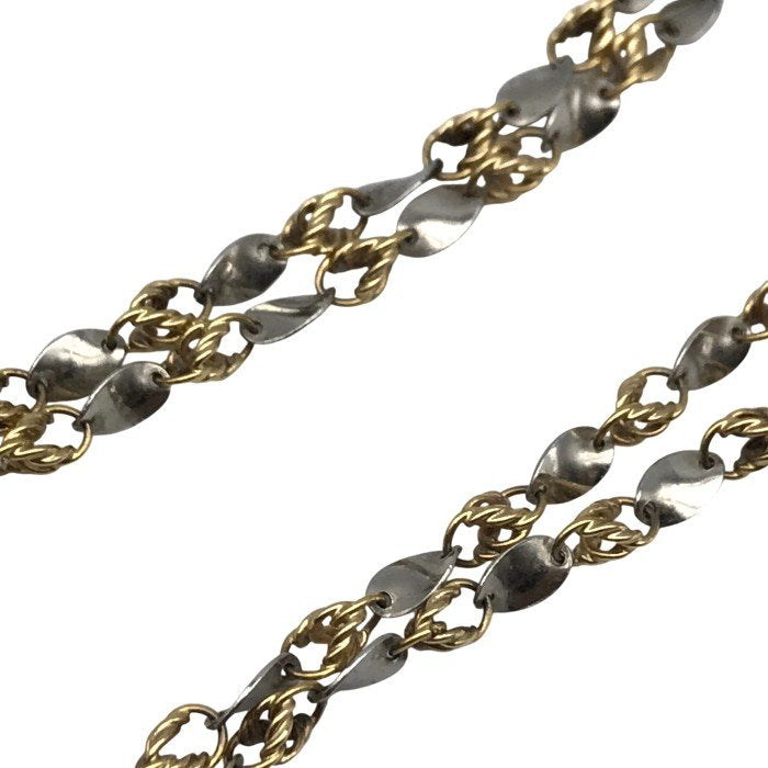 K18/Pt850 ネックレス レディース ペタルミックスチェーン ゴールド/プラチナ 40cm 中古 T1