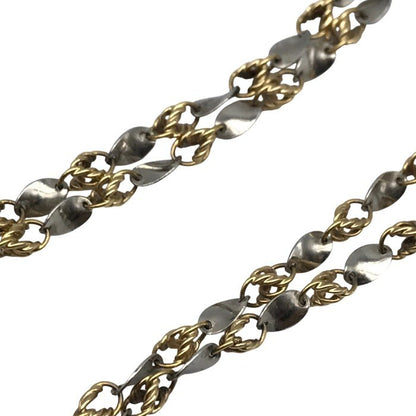 K18/Pt850 ネックレス レディース ペタルミックスチェーン ゴールド/プラチナ 40cm 中古 T1