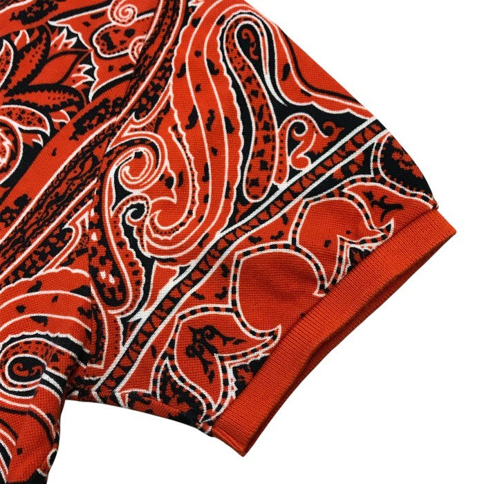 ETRO エトロ ポロシャツ メンズ 夏 半袖 コットン ペイズリー柄 レッド 2XLサイズ 141-11513-4049 中古 T1