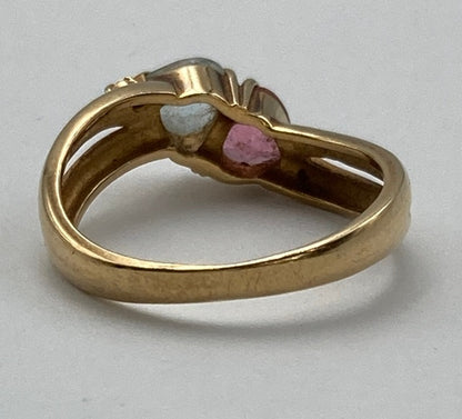 K18 ダイヤ0.01ct ハート石 リング 11号 中古 D4