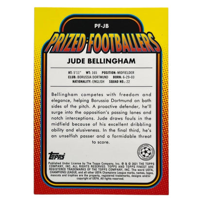 TOPPS サッカーカード FINEST PRIZED FOOTBALLERS JUDE BELLINGHAM BORUSSIA DORTMUND #PF-JB 中古 IT2