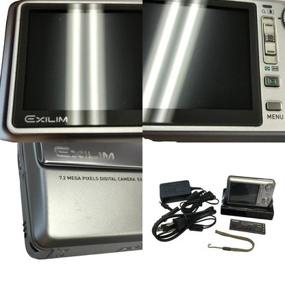 CASIO カシオ EXILIM デジタルカメラ シルバー Hi-ZOOM 720万画素 EX-V7SR 中古 T1