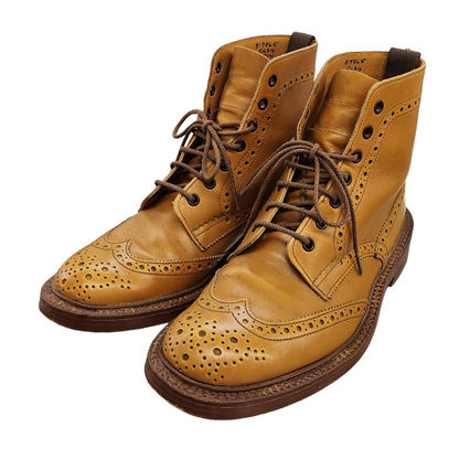 Tricher's トリッカーズ カントリーブーツ メンズ レザー レースアップ ウイングチップ ブラウン S634 STOW 中古 T1