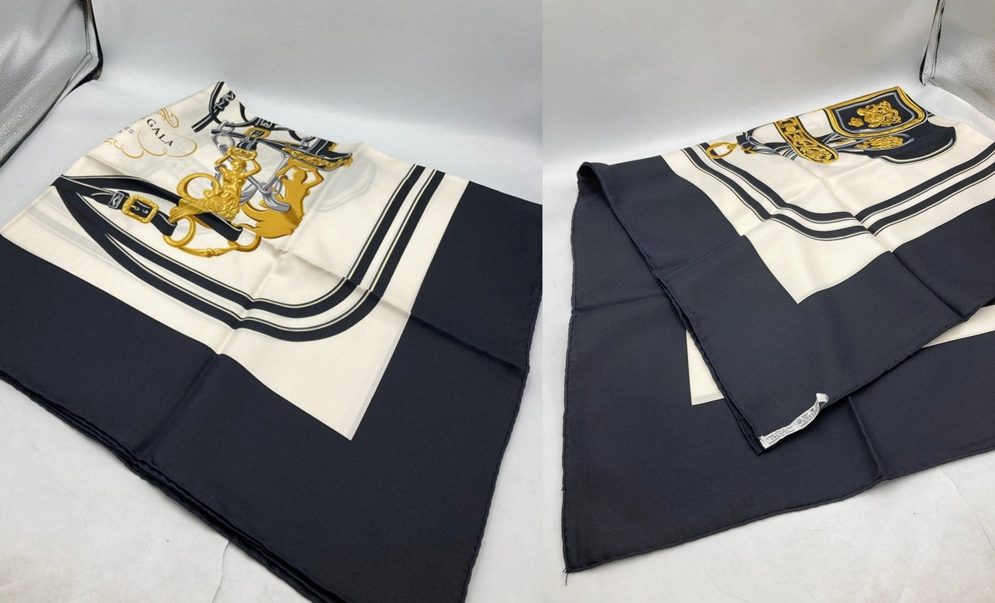 HERMES エルメス カレ90 BRIDES de GALA 式典用馬勒 スカーフ 中古 D4