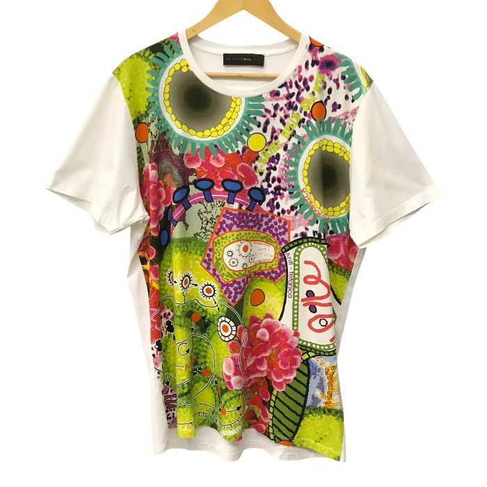ETRO エトロ Tシャツ メンズ 半袖 コットン DELLA SALUTE マルチカラー/ホワイト 2XLサイズ 141-1Y020-9170 中古 T1