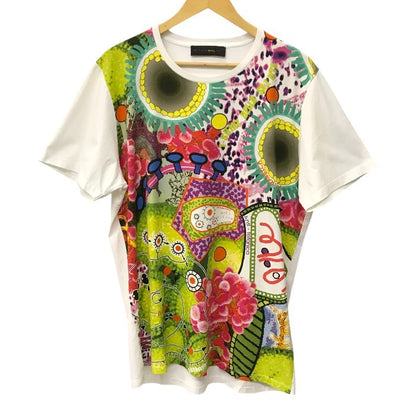 ETRO エトロ Tシャツ メンズ 半袖 コットン DELLA SALUTE マルチカラー/ホワイト 2XLサイズ 141-1Y020-9170 中古 T1