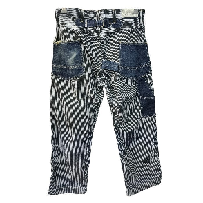 FREEWHEELERS フリーホイーラーズ ペインターパンツ メンズ ストライプ デニム UNION SPECIAL OVERALLS ワークパンツ ヒッコリー ネイビー/ホワイト サイズ不明 中古 T1