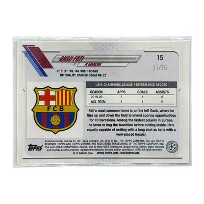 TOPPS サッカーカード CHROME ANSU FATI BARCELONA /75 #15 中古 IT1