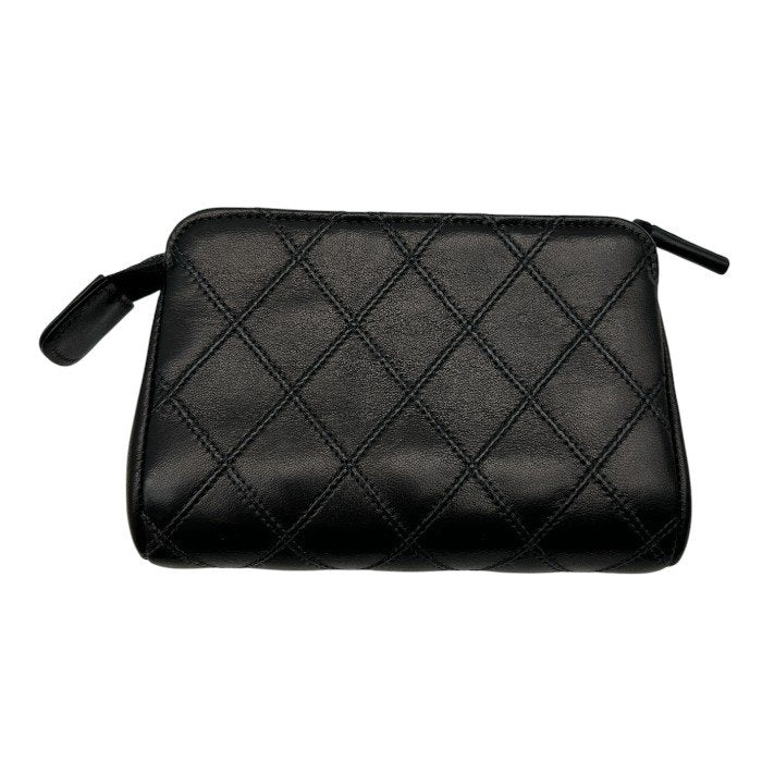CHANEL シャネル ビコローレ ラムスキン ポーチ 羊革 キルティング ブランド レディース 中古 W1