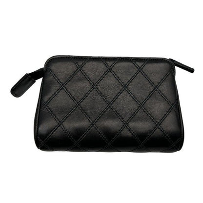 CHANEL シャネル ビコローレ ラムスキン ポーチ 羊革 キルティング ブランド レディース 中古 W1
