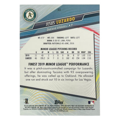 TOPPS MLBカード FINEST JESUS LUZARDO OAKLAND ATHLETICS /250 #55 中古 IT2