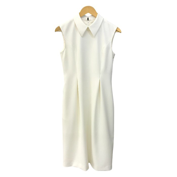 Rene ルネ ワンピース レディース ノースリーブ スリーブレス 襟付き シンプル 無地 カラードレス ホワイト 36サイズ 5416210 中古 T1