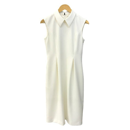 Rene ルネ ワンピース レディース ノースリーブ スリーブレス 襟付き シンプル 無地 カラードレス ホワイト 36サイズ 5416210 中古 T1