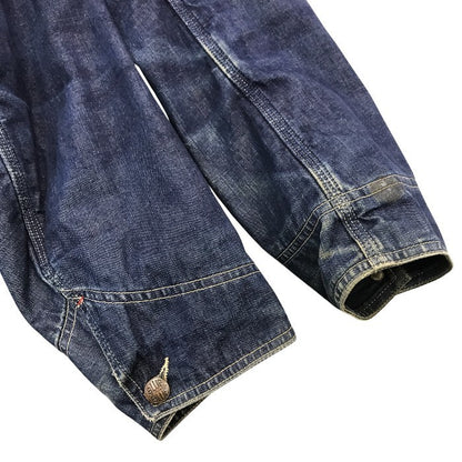 BLUE BLUE ブルーブルー デニムカバーオール メンズ ジャケット 秋冬 コットン コーデュロイ襟 キルティング裏地 ヴィンテージ インディゴブルー 3サイズ 中古 T1