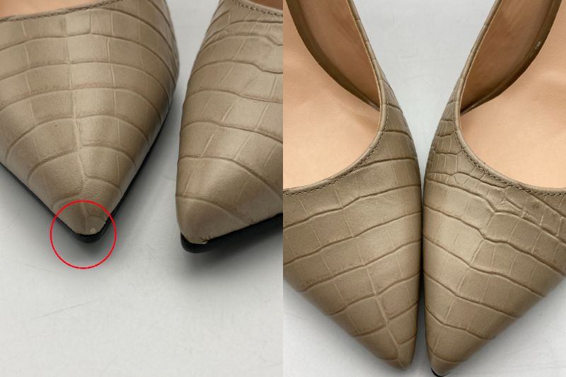 DIANA ダイアナ 型押しクロコ ポインテッドトゥ パンプス サイズ24cm 中古 D4