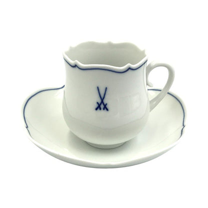 Meissen マイセン ホワイトマイセン コーヒーカップ＆ソーサー 1客 双剣マーク VIP シンプル ワンポイント C/S 825009/23582 中古 T1
