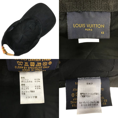 LOUIS VUITTON ルイヴィトン キャップ・モノグラム エッセンシャル 帽子 メンズ ベースボールキャップ ジャガード織 ブラック 62サイズ M76745 中古 T1