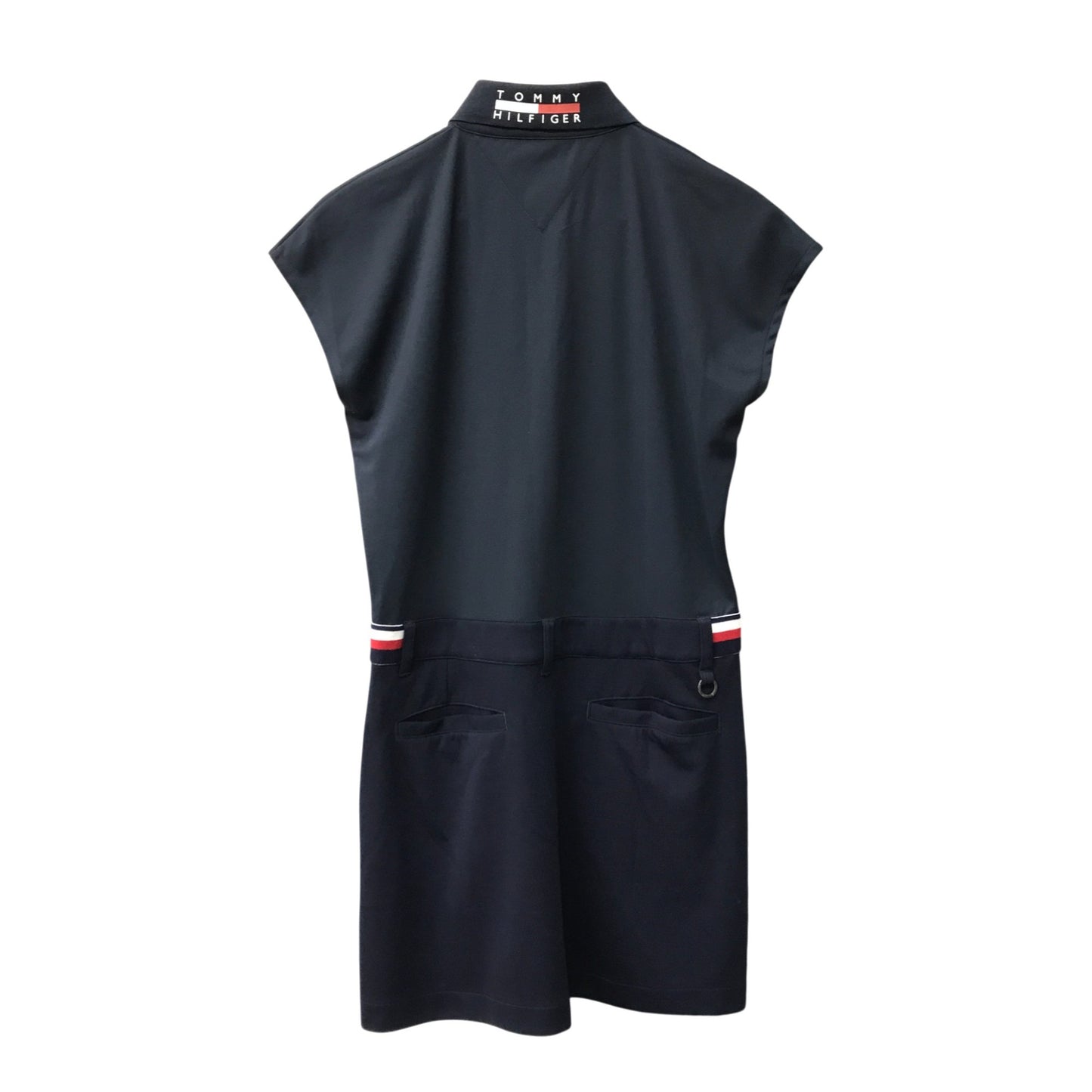 TOMMY HILFIGER GOLF ワンピース レディース フレンチスリーブ ノースリーブ ゴルフウェア ネイビー Lサイズ THLA217 中古 T1