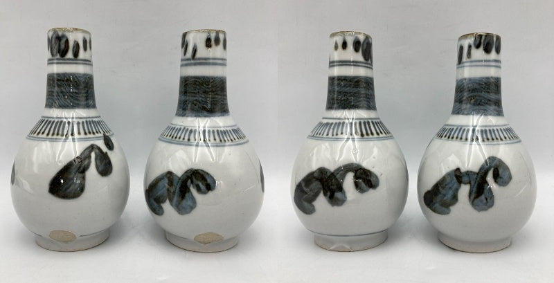 12代 永楽善五郎 和全 絵高麗写 酒瓶 一対 中古 D4