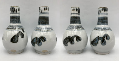 12代 永楽善五郎 和全 絵高麗写 酒瓶 一対 中古 D4