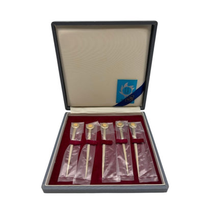 寺内 TERAUCHI 菓子楊枝 銀製 5本 セット シルバー フルーツピック 和食器 おしゃれ 中古 W1