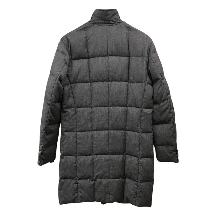 EMPORIO ARMANI JEANS エンポリオアルマーニ ジーンズ ダウンコート メンズ ハーフ ロング シンプル 無地 グレー Sサイズ L15GK 中古 T1