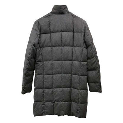 EMPORIO ARMANI JEANS エンポリオアルマーニ ジーンズ ダウンコート メンズ ハーフ ロング シンプル 無地 グレー Sサイズ L15GK 中古 T1