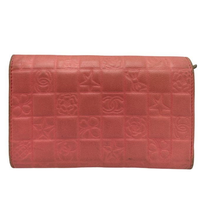 CHANEL シャネル アイコンライン 財布 ピンク レザー 本革 レディース かわいい ブランド 中古 W４