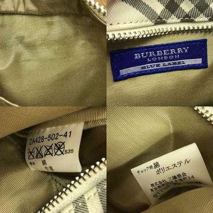 BURBERRY BLUE LABEL バーバリー ブルーレーベル ショルダーバッグ レディース コットン/レザー キャンバス 斜め掛け チェック柄 ベージュ ZA428-502-41 中古 T1