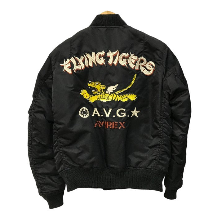 AVIREX アビレックス MA-1 FLYING TIGERS フライトジャケット メンズ フライングタイガース 刺繍 ミリタリー ブラック Lサイズ 6152178 中古 T1