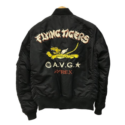 AVIREX アビレックス MA-1 FLYING TIGERS フライトジャケット メンズ フライングタイガース 刺繍 ミリタリー ブラック Lサイズ 6152178 中古 T1