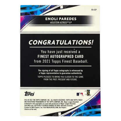 TOPPS MLBカード FINEST ENOLI PAREDES HOUSTON ASTROS /99 #FA-EP 中古 IT2