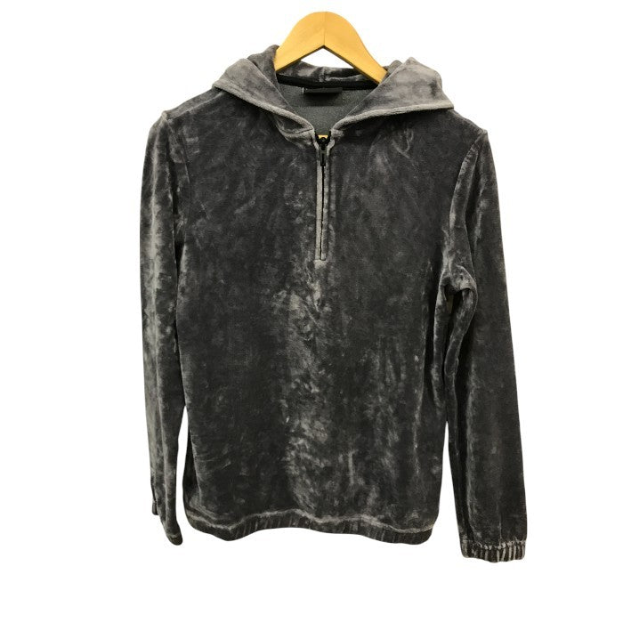 EMPORIO ARMAN エンポリオアルマーニ プルオーバー メンズ 秋冬 フード ベロア グレー XS 中古 M1