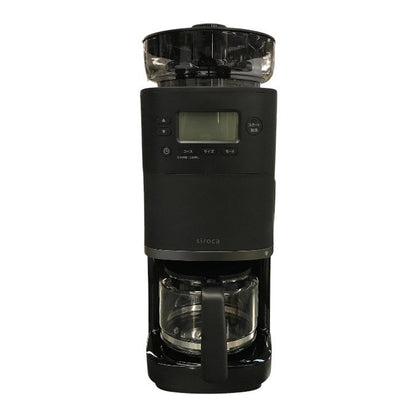 siroca シロカ コーン式 全自動コーヒーメーカー カフェばこPRO ブラック 2~6杯 ガラスサーバー ミル 保温 SC-C251 中古 T1