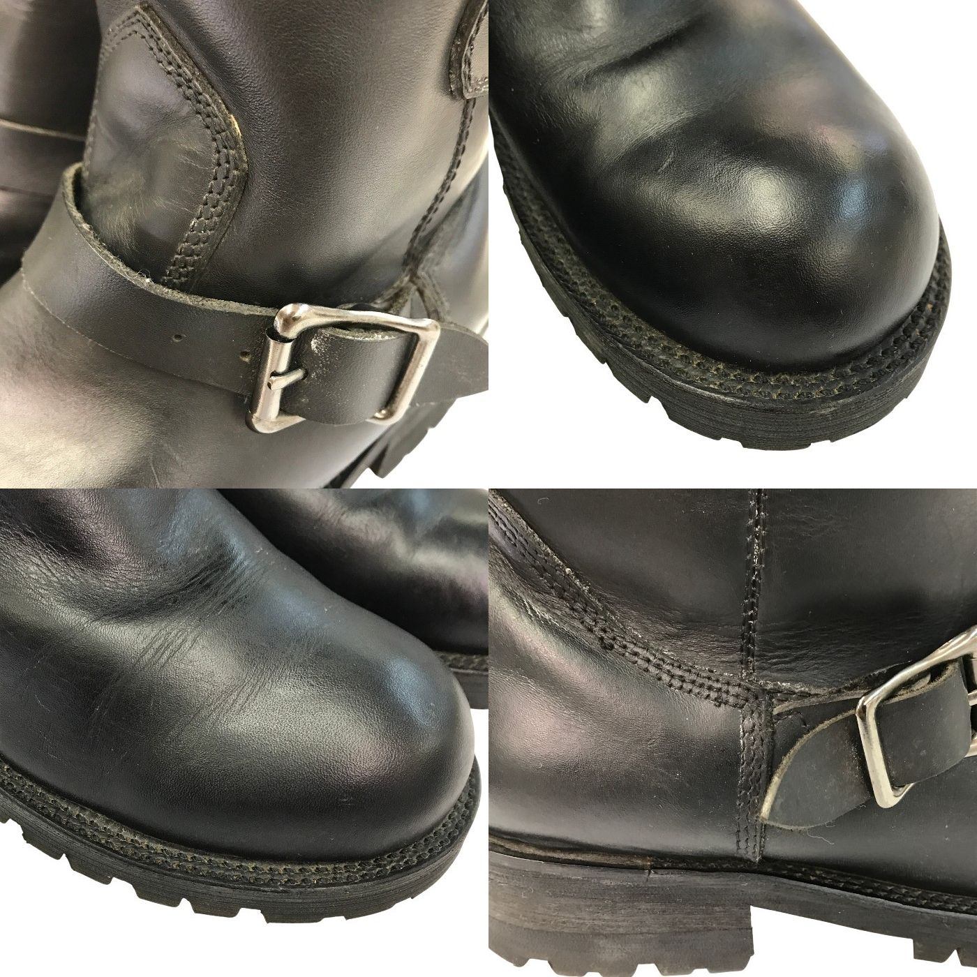 JACK ROSE × SLOW WEAR LION エンジニアブーツ メンズ レザー 別注 ショート ブラック Mサイズ OB-8967JS 中古 T1