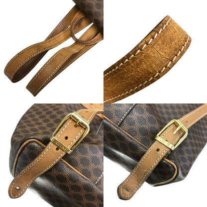 CELINE セリーヌ マカダム リュックサック レディース PVC/レザー ブラゾン バックパック ヴィンテージ ブラウン 中古 T1