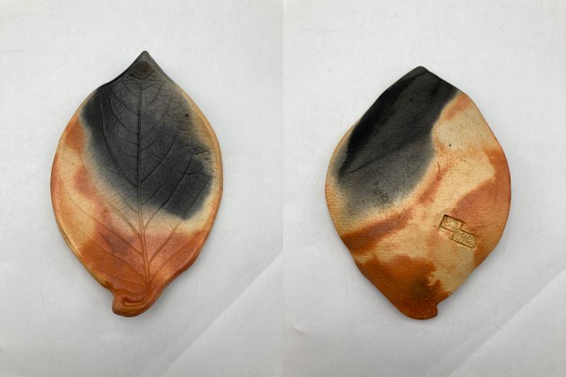 赤穂瀬戸内窯 雲火焼 葉皿 5客 中古 D4