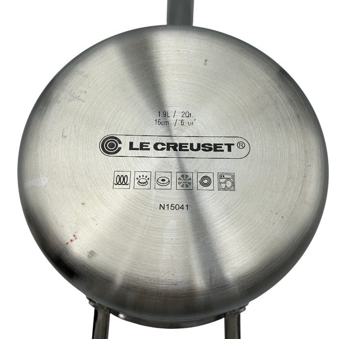 LE CREUSET ル・クルーゼ 1.9L16cm 片手鍋 蓋付 キッチンツール ソースパン 調理器具 中古 W４