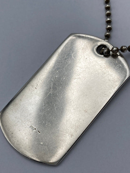 GUCCI グッチ ドッグタグ プレート ネックレス シルバー925 中古 D4