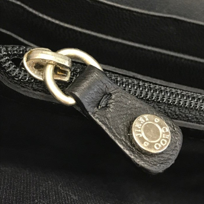 JIMMY CHOO ジミーチュウ ニノ 長財布 レディース 2つ折り レザー NINO 小銭入れ付き スタースタッズ ブラック 中古 T1