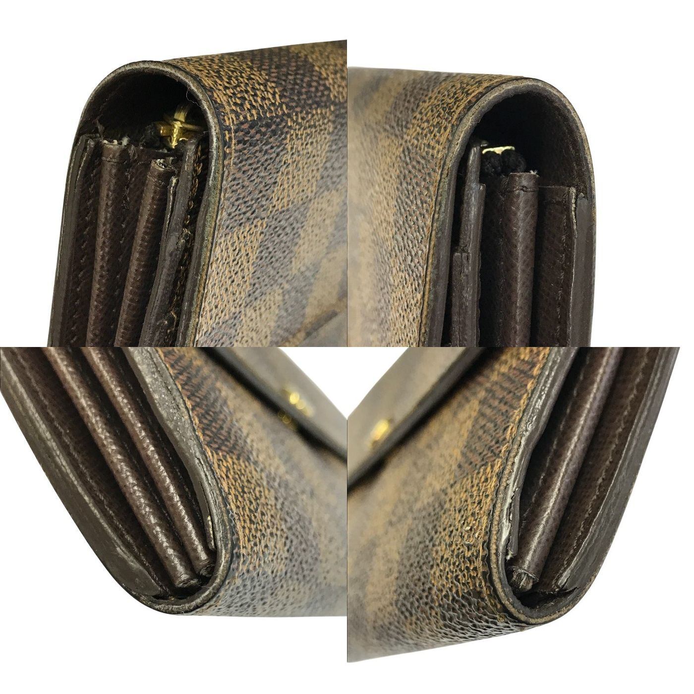 LOUIS VUITTON ルイヴィトン ダミエ エベヌ ポルトフォイユサラ 長財布 2つ折り 旧型 ブラウン N61734 中古 T1