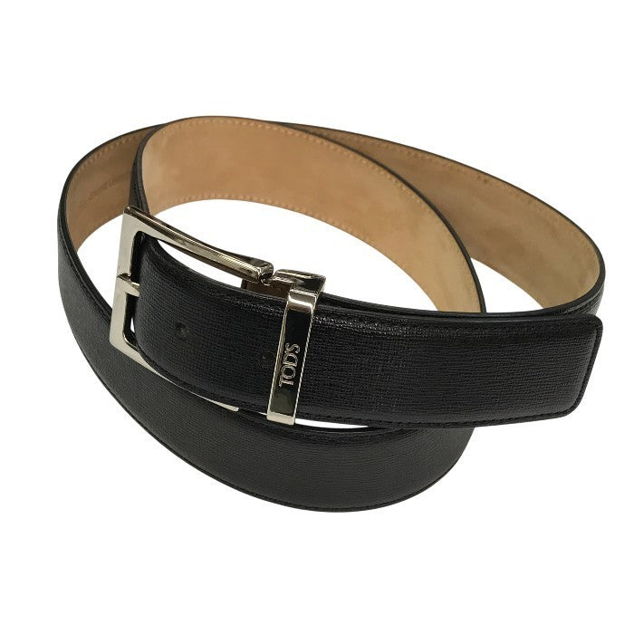 TOD’S トッズ ベルト メンズ レザー ピンバックル シンプル ブラック 90～100cm 中古 T1