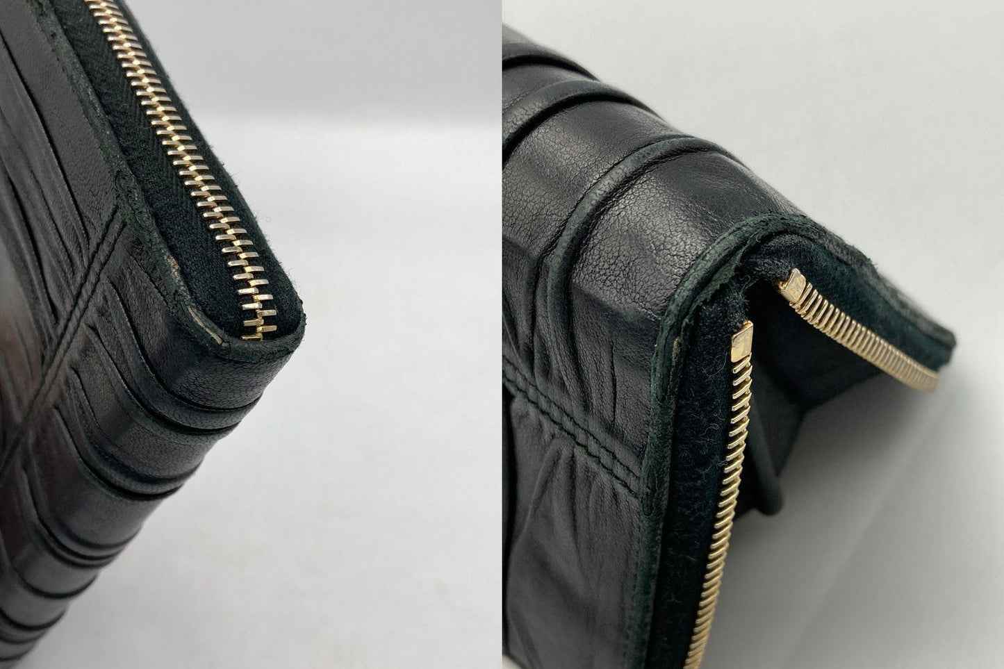 PRADA プラダ ナッパゴーフル ラウンドファスナー長財布 中古 D4