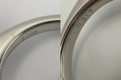 Pt900 ダイヤ0.517ct スクエア 菱型 リング 11号 中古 D4