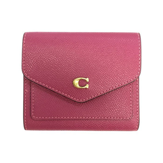 COACH コーチ ウィン スモールウォレット 財布 レディース レザー 三つ折り 小銭入れあり ミニサイズ ピンク C2328 中古 T1