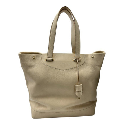BALLY バリー レザー トート バッグ アイボリー 本革 鞄 大きめ A4 通勤 中古 W４