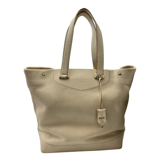 BALLY バリー レザー トート バッグ アイボリー 本革 鞄 大きめ A4 通勤 中古 W４