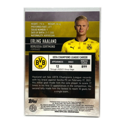 TOPPS サッカーカード STADIUM CLUB CHROME ERLING HAALAND DORTMUND #9 中古 IT2