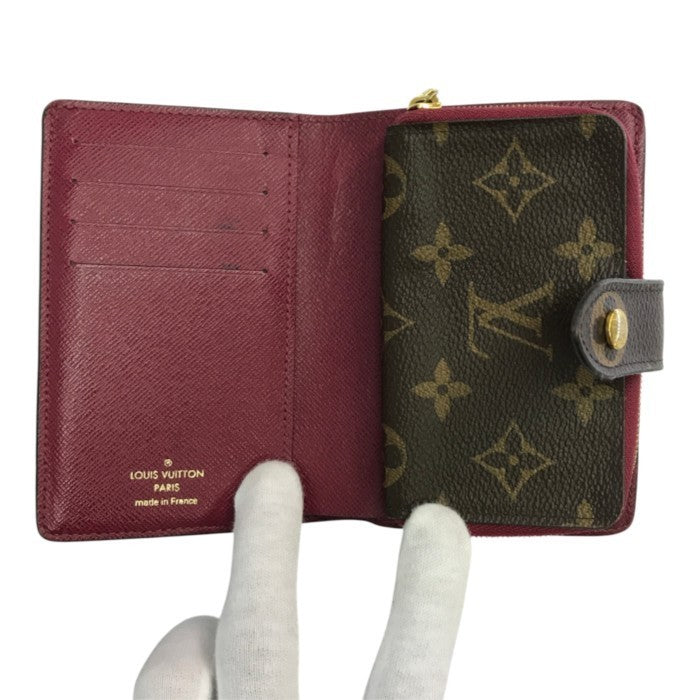 LOUIS VUITTON ルイヴィトン モノグラム ポルトフォイユ ジュリエット 財布 2つ折り ラウンドジップ ブラウン/レッド M69433 中古 T1
