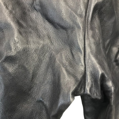 BOTTEGA VENETA ボッテガヴェネタ パンツ メンズ レザー/麻/綿 異素材 ズボン ブラック/ブルー 46サイズ 中古 T1